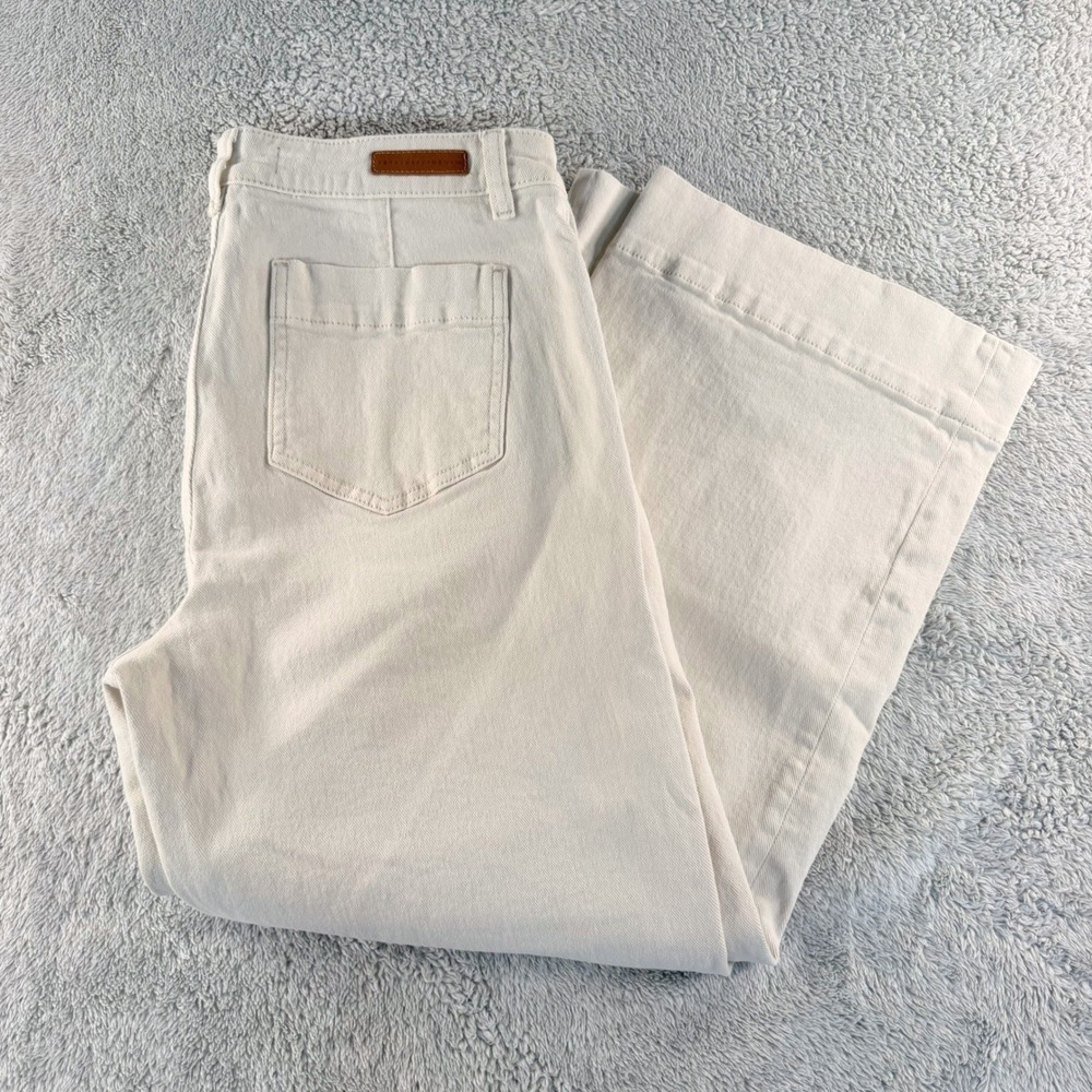 Sanctuary Denim The Marine Crop Wide Leg Pants Cream Womens 30 Off White